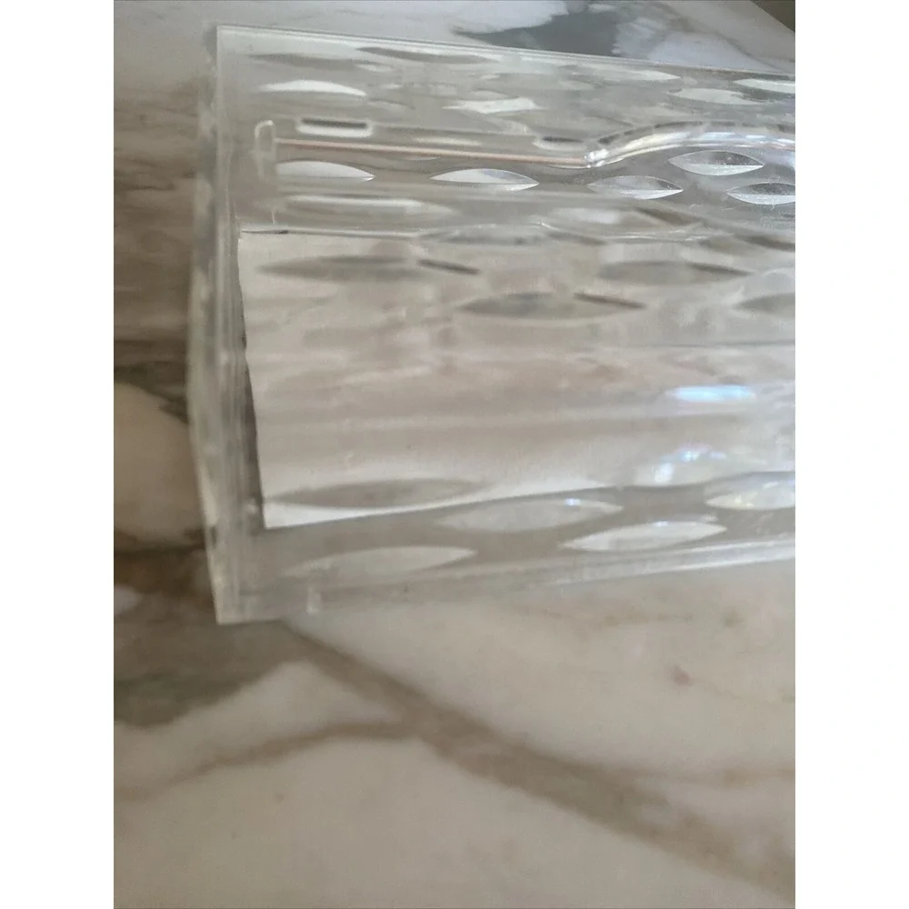 Vintage Mid Century Vanity Acrylic Plastic Lucite Tissue Holder Box MCM 2 Pieces